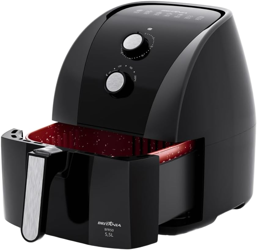 Britânia Air Fryer 5,5 litros 1500W BFR50 Redstone preta